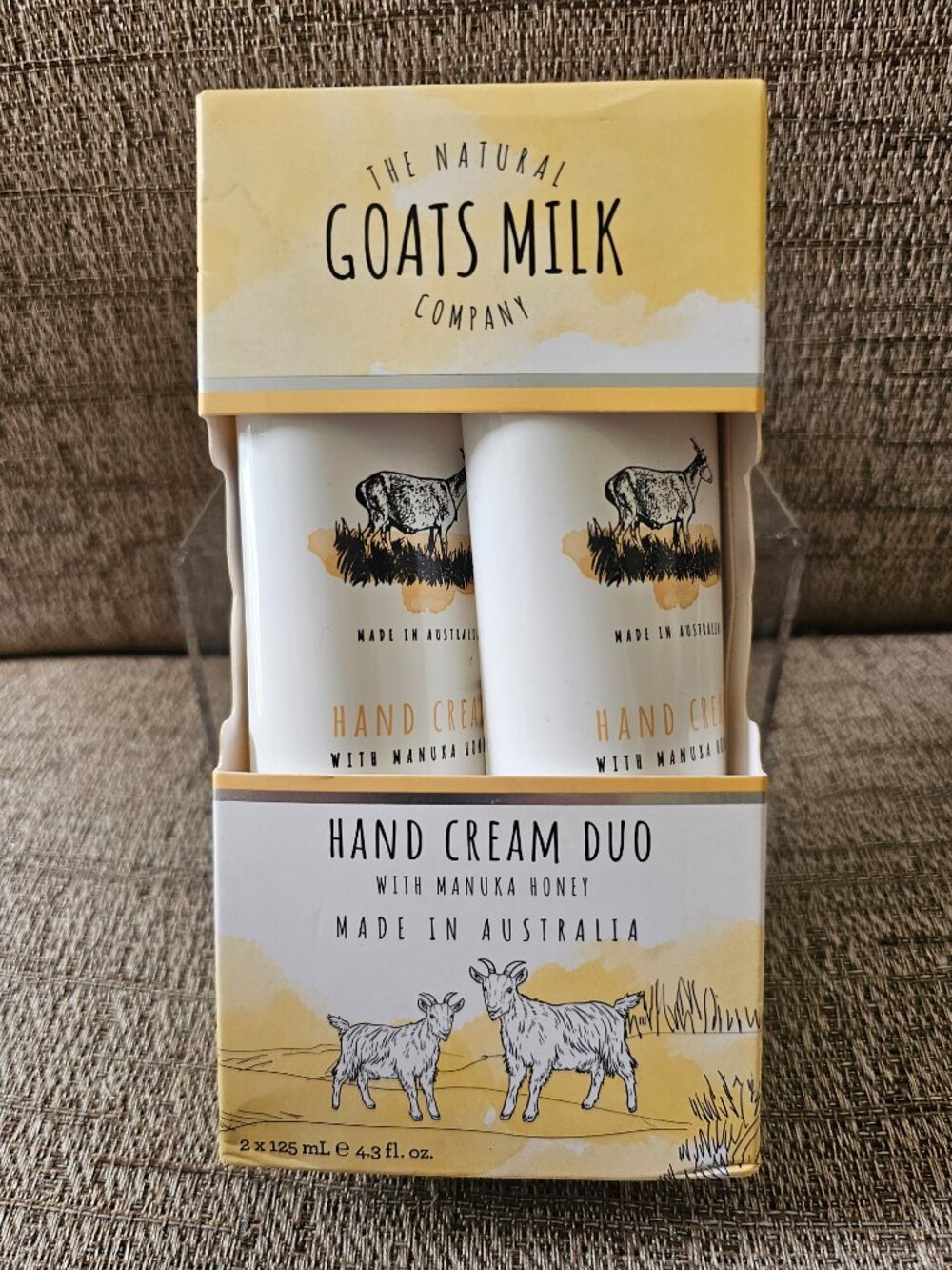 The Natural Goats Milk Company Hand Cream Duo Manuka Honey 2x125mL NIB